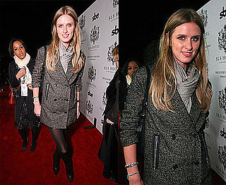 Nicky Hilton Attends the Grand Opening of the SLS Hotel at Beverly Hills in Tweed Coat and Scarf