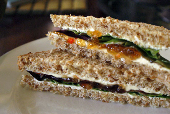 Cream Cheese and Pepper Jelly Sandwich Cream Cheese and Pepper Jelly Sandwich