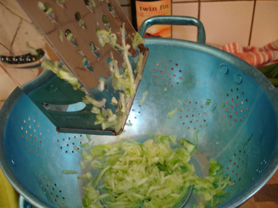 Use a colander to drain the moisture Use a colander to drain the moisture
