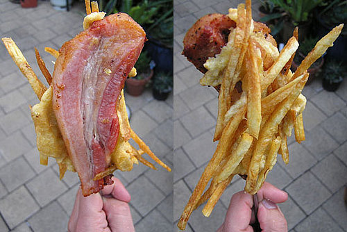 Would You Eat This French Fry-Coated Bacon on a Stick?