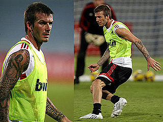 Photos of David Beckham Playing Football in Dubai With AC Milan