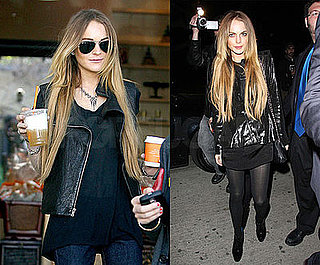 Photos of Lindsay Lohan Out in LA Blogging About Head Games
