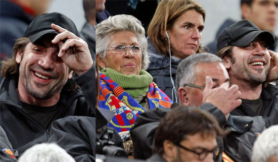 Javier Bardem at FC Barcelona Game