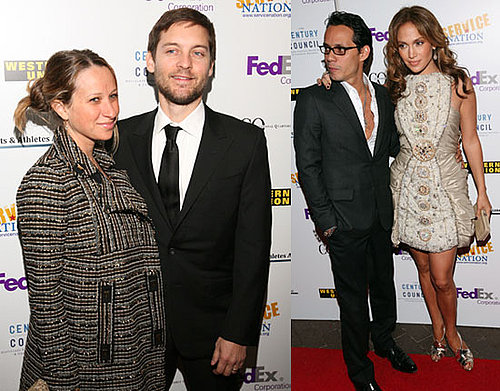 Photos of Tobey Maguire, Jennifer Meyer, Jennifer Lopez, Marc Anthony at the Artists and Athletes Alliance Inaugural Honors