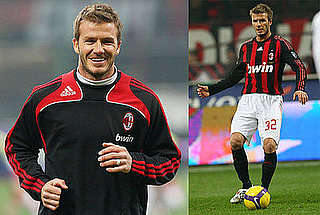 Photo of David Beckham, Who Scored the Game-Winning Goal, Playing with AC Milan