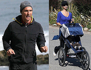 Photos of Matthew McConaughey, Camila Alves, Levi and Their Dog Jogging in Malibu