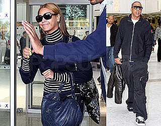 Jay-Z and Beyonce Arrive at Nice Airport