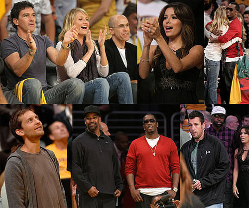 Photos of Cameron Diaz, Diddy, Eva Longoria at the Lakers vs. Spurs Game