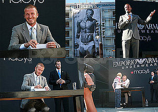 David Beckham Unveils His New Armani Ad at Macy's in San Francisco!