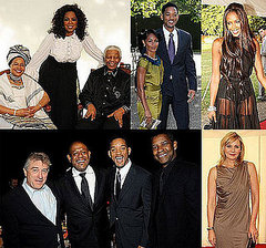 Photos of Oprah Winfrey, Naomi Campbell, Will Smith, Denzel Washington, Robert De Niro at Nelson Mandela's Birthday Party