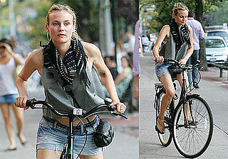 Photos of Diane Kruger Riding Her Bike Around NYC