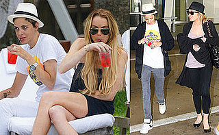 Photos of Lindsay Lohan and Samantha Ronson Drinking by the Pool in Miami