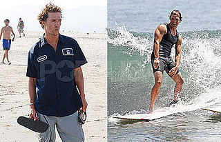 Photos of Shirtless Matthew McConaughey Surfing and Posing With Fans