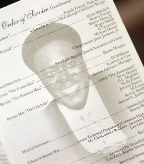 Photo of Bernie Mac's Memorial Service Program