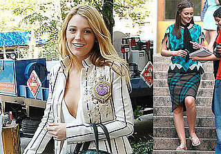 Photos of Blake Lively, Leighton Meester, and Ed Westwick Filming Gossip Girl, Talking About Catfight Scene