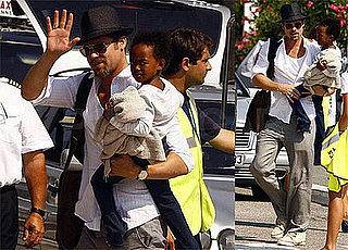 Photos of Brad Pitt and Zahara Jolie-Pitt at Cannes Airport