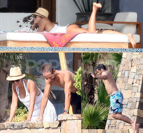Jessica Alba and Cash Relaxing Poolside in Cabo