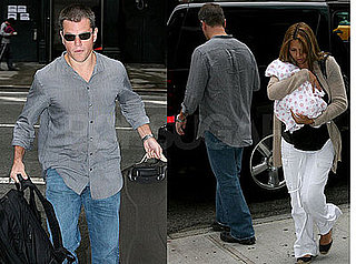 Photos of Matt Damon and Luciana Barroso Leaving Miami