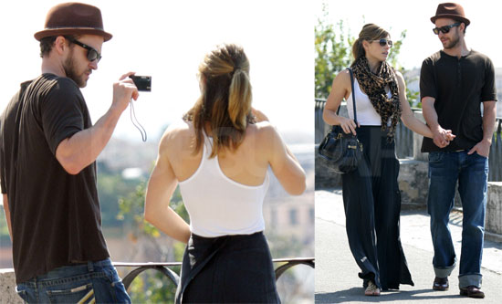 Justin and Jessica Taking Pictures in Rome