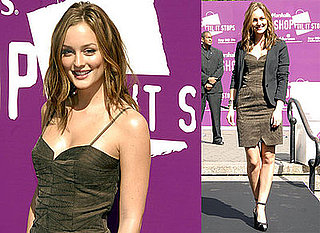 Photos of Leighton Meester in Union Square in New York City at A Domestic Violence Event