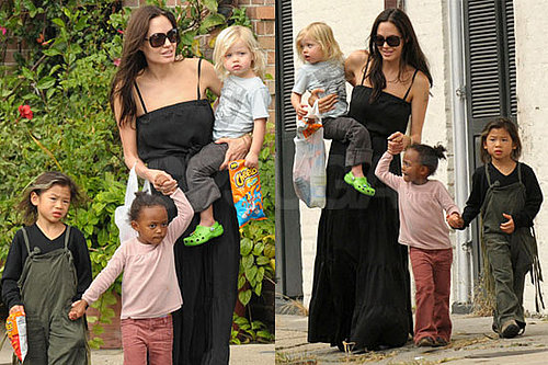 Photos of Angelina Jolie, Shiloh Jolie-Pitt, Pax Jolie-Pitt, Zahara Jolie-Pitt in New Orleans