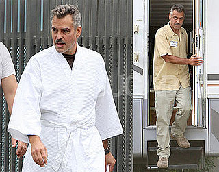 Photos of George Clooney With  Mustache in Puerto Rico Filming Men Who Stare at Goats