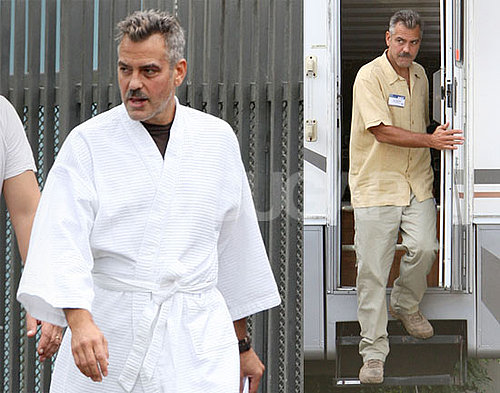 Photos of George Clooney With  Mustache in Puerto Rico Filming Men Who Stare at Goats
