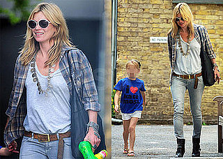 Photos of Kate Moss and Lila Hack in an "I Love Kate Moss" Tee-Shirt