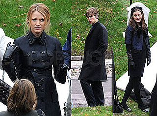 Photos of Blake Lively, Ed Westwick, Chace Crawford, Penn Badgley, Leighton Meester at a Cemetery on the Set of Gossip Girl