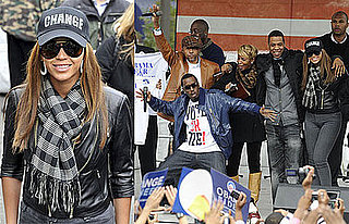 Photos of Beyonce Knowles, Jay-Z, Mary J. Blige, and Diddy at the Promote the Vote Event in Philadelphia