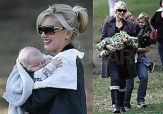 Photos of Gwen Stefani, Kingston Rossdale, Zuma Rossdale at the Park; Gavin Rossdale Playing Tennis