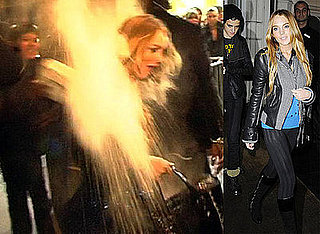 Photo of Lindsay Lohan Having Flour Thrown On Her, Lindsay and Samantha in London