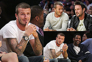 Photos of David Beckham, David Arquette and Francesca Leiweke at the Lakers Game