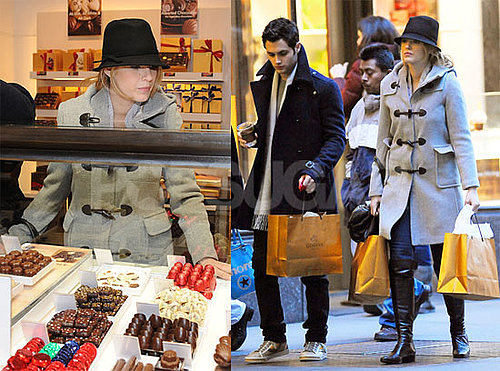 Photos of Penn Badgley and Blake Lively Shopping at Godiva