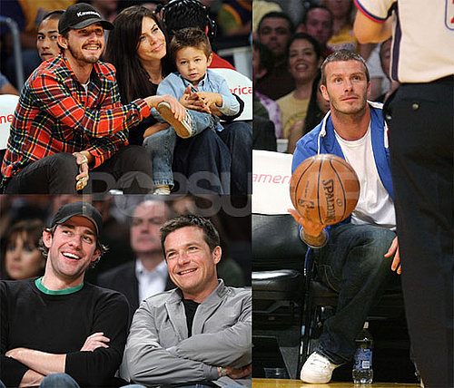 Photos of David Beckham, Shia LaBeouf, Will Ferrell, John Krasinski, Jason Bateman at the Lakers Game