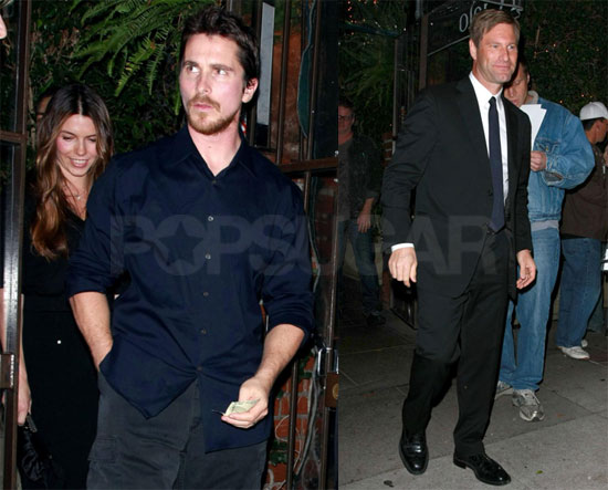 Christian Bale and Aaron Eckhart Dine in LA