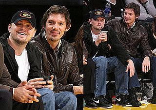 Photos of Leonardo DiCaprio and Lukas Haas at the Lakers Game