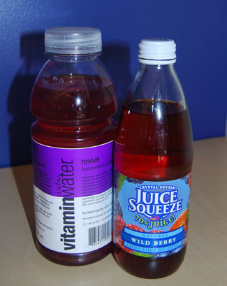 Berry Juice Squeeze vs. Vitamin Water