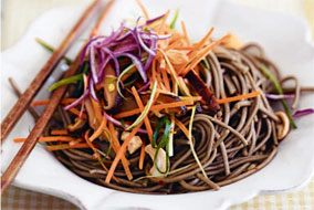Asian Noodles with Shiitakes and Cashews