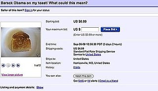 eBay Find of the Day: Barack Obama on a Piece of Toast