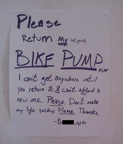 The Sad Ballad of the Missing Bike Pump The Sad Ballad of the Missing Bike Pump