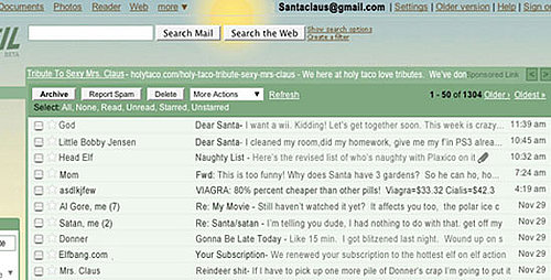 Santa's Gmail Inbox