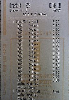 The BK 60-Slice Bacon Cheese Whopper