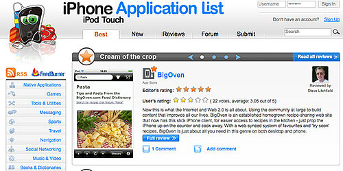 Website of the Day: iPhone Application List