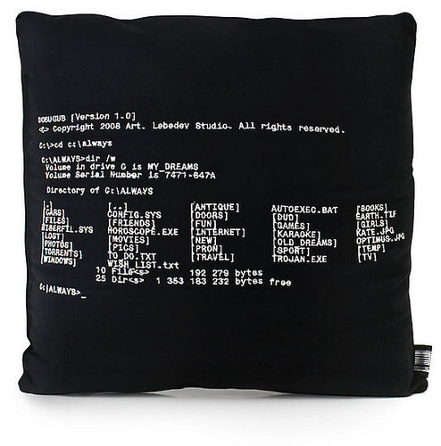 File Away Your Dreams With This DOS Directories Pillow