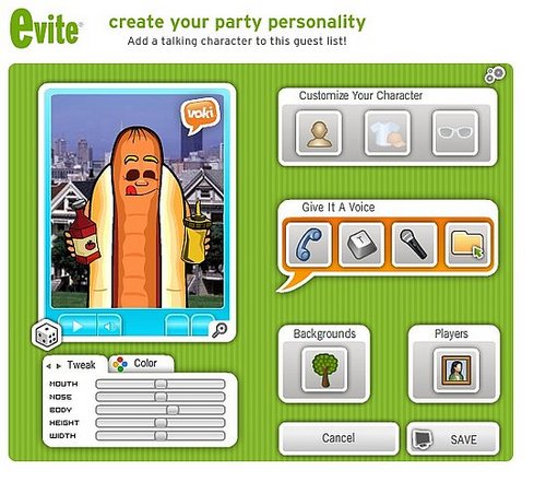 Create Talking Avatars With eVite's Party Personality Service