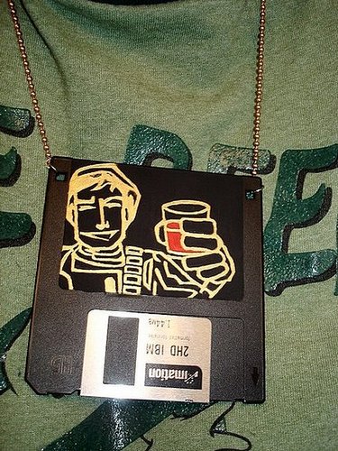 Painted Floppy Disk Necklace: Love It or Leave It?
