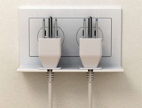 The Hang On Outlet Holds Your Loose Cords Securely 
