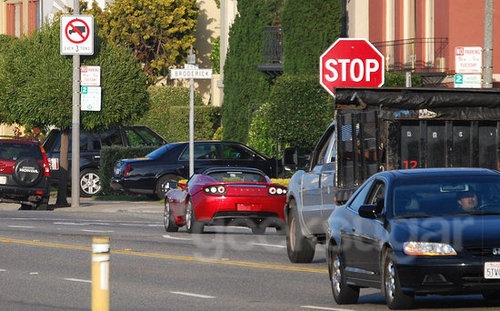 Sergey Brin Spotted in His Shiny New Tesla 