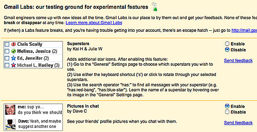 Try Out New Experimental Gmail Features in Gmail Labs.